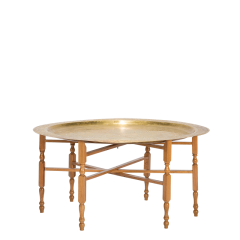 Table basse ronde dorée Ø 89 H 48 cm