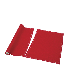 Sets de table/serviettes tissu rouge 48 x 32 cm en rouleau (12)