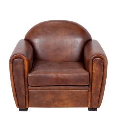 Fauteuil Club cuir marron 83 x 100 cm H 97 cm