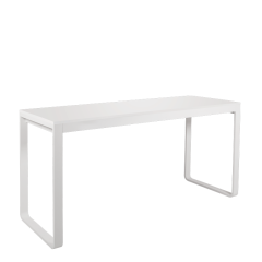 Table haute blanche plateau blanc 80 x 230 cm H 110 cm