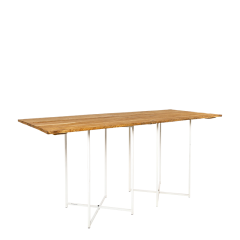 Table haute Nature pieds crois&eacute;s blancs