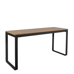 Table haute noire plateau nature 80 x 230 cm H 110 cm