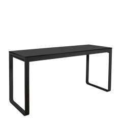 Table haute noire plateau noir 80 x 230 cm H 110 cm