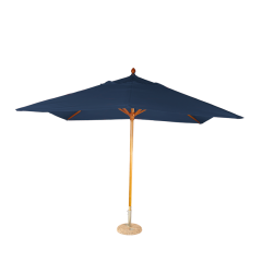 Parasol Louisiane bleu 300 x 300 cm + socle granit Ø 50 cm