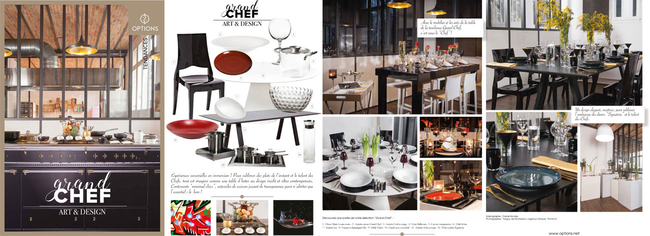 cahier de tendance grand chef pour déco de table restaurant gastronomique