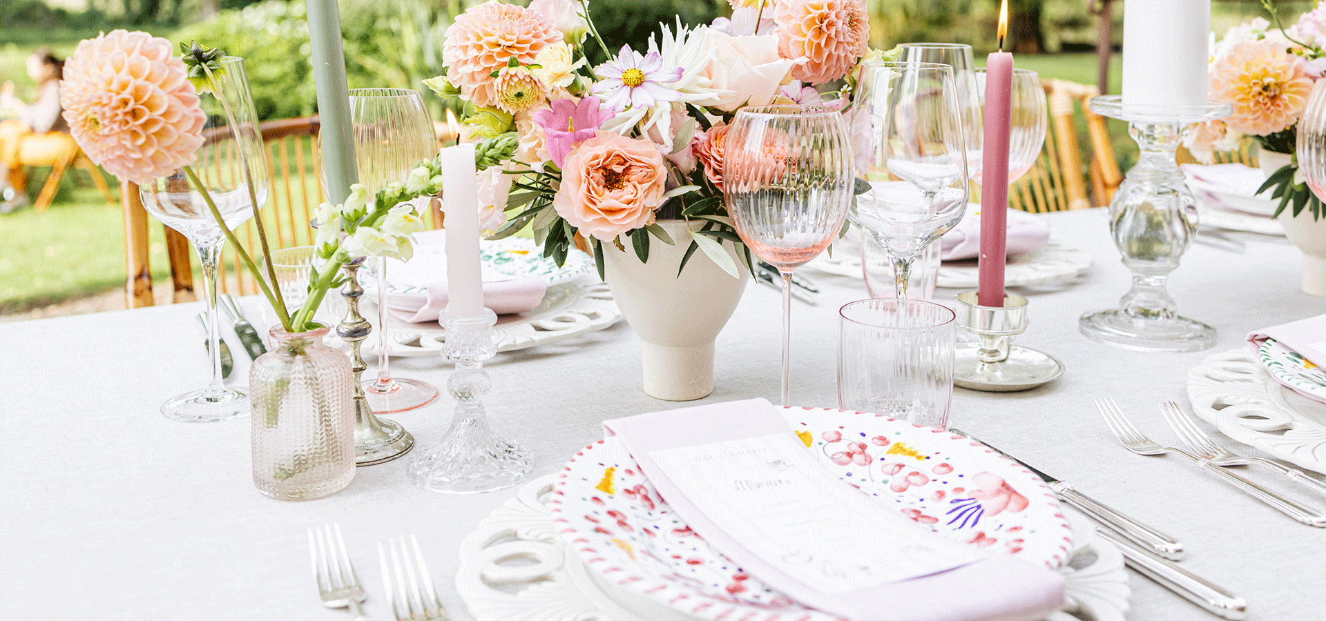 table de mariage coloré