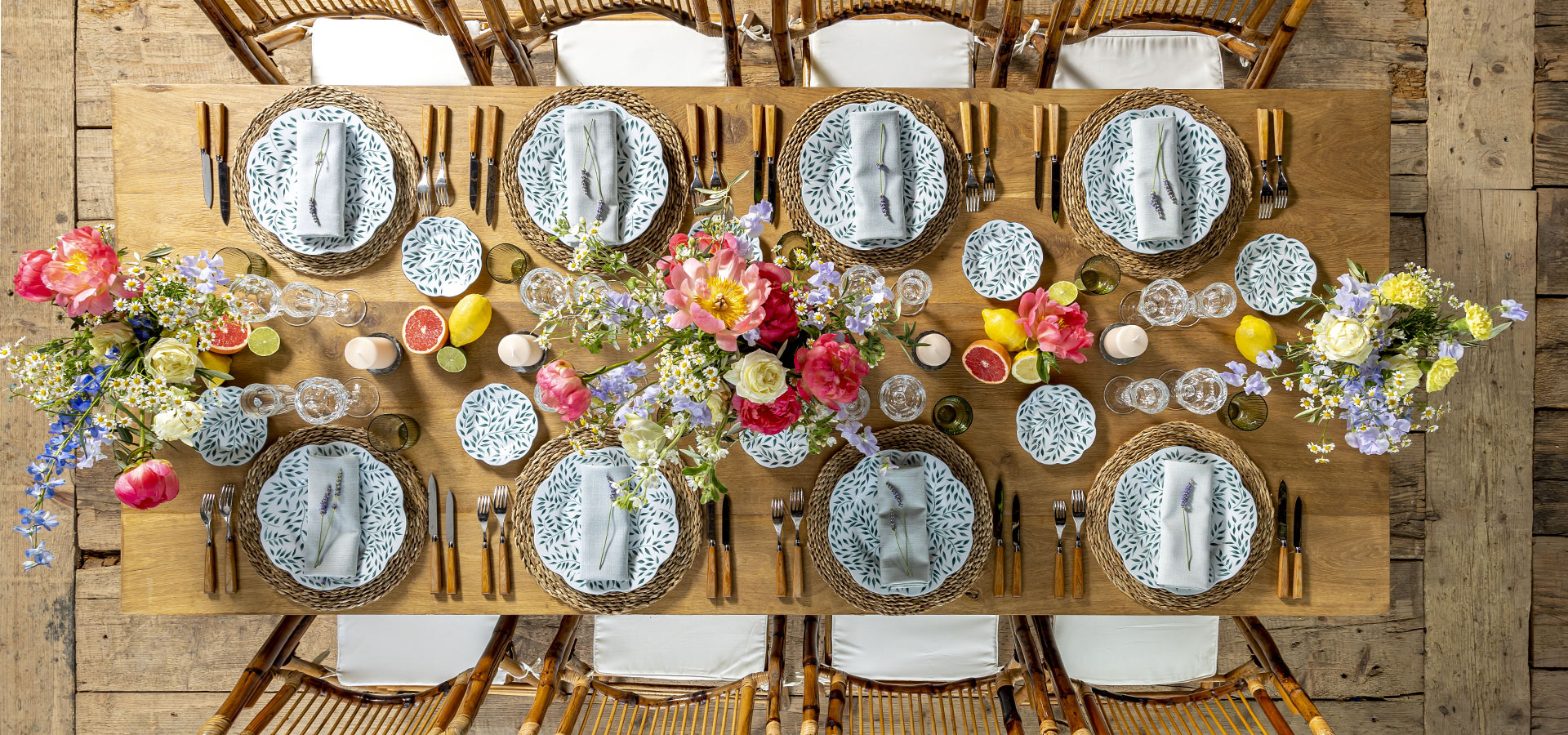 table de mariage coloré
