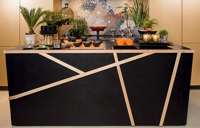 Location buffet doré et noir